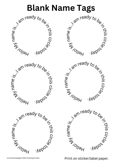 Godly Play Styled Name Tag Template